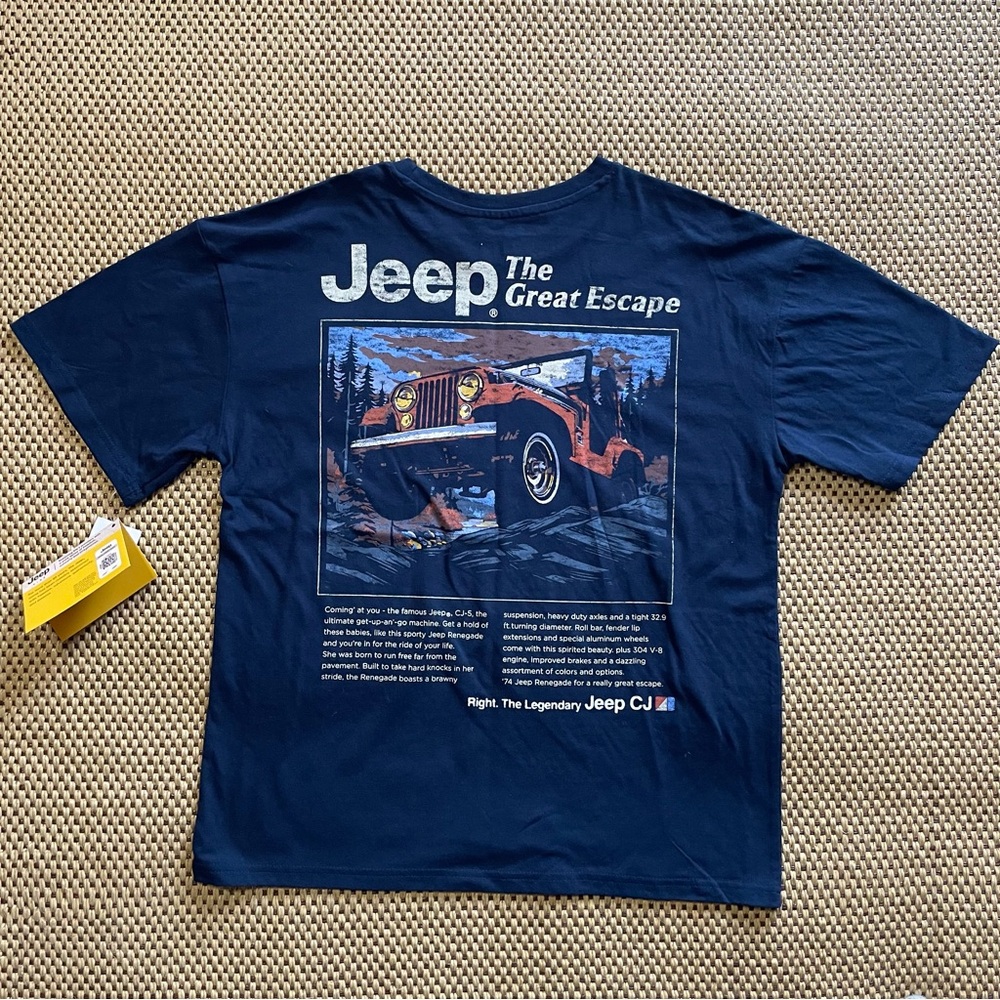 NEW Jeep Graphic Tee T-shirt Dark Blue Size 18